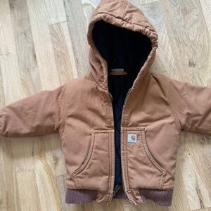 Carhartt Kids Brown lined canvas coat 12m like new
